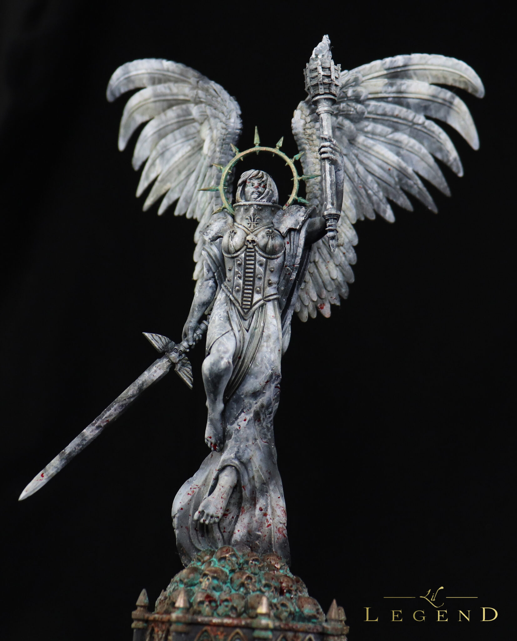 Sisters of Battle, Battle Sanctum. Marble Statue Commission. Lil Legend Studio